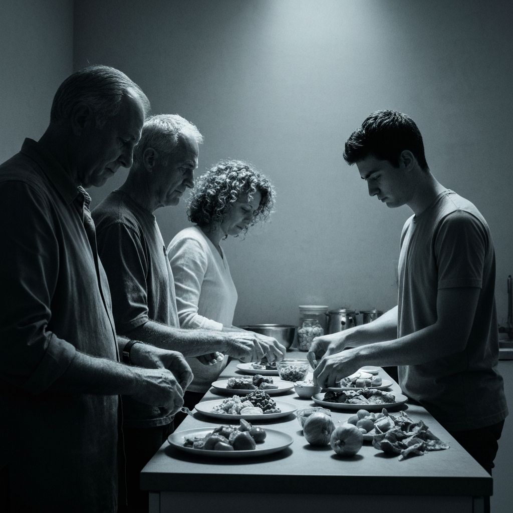 Stimmungsvolle Fotografie der Zubereitung ausgewogener Mahlzeiten mit minimaler Gestaltung